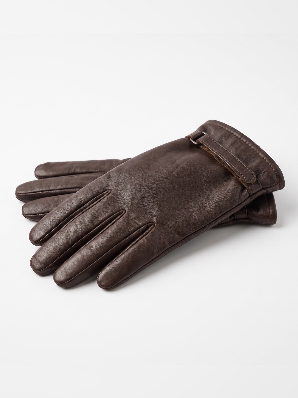 VINTAGE MIDTOWN 90S CHOCOLATE BROWN LEATHER GLOVES 7.5